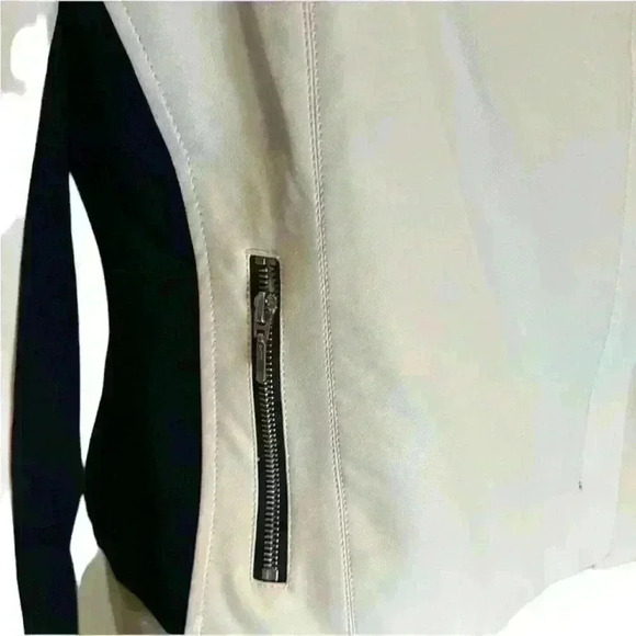 (Sold) INC International Concepts white leather jacket size medium - Picture 4 of 16